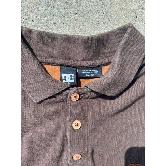 Vintage Y2K DC Skater Golf Shirt Polo Brown - Picture 5 of 5